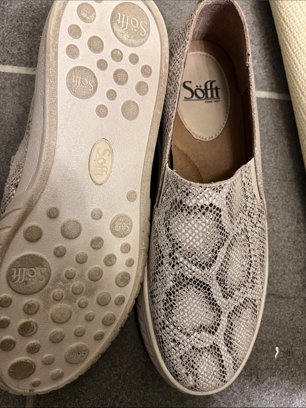 Söfft Potina Snake Print Platform Slip-On Sneakers Sz 10 Coastal Chic Leather - Picture 6 of 8